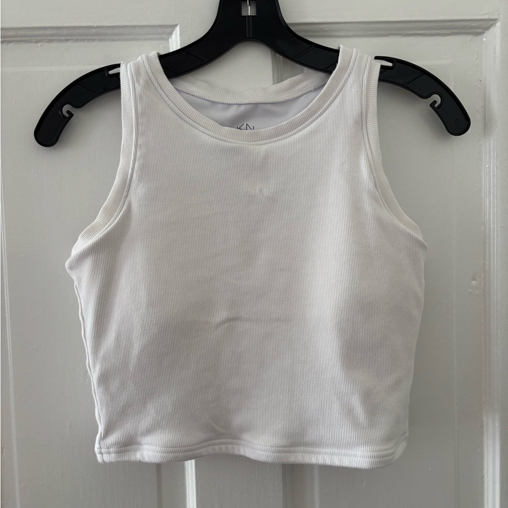 Klassy Network White Ribbed Top